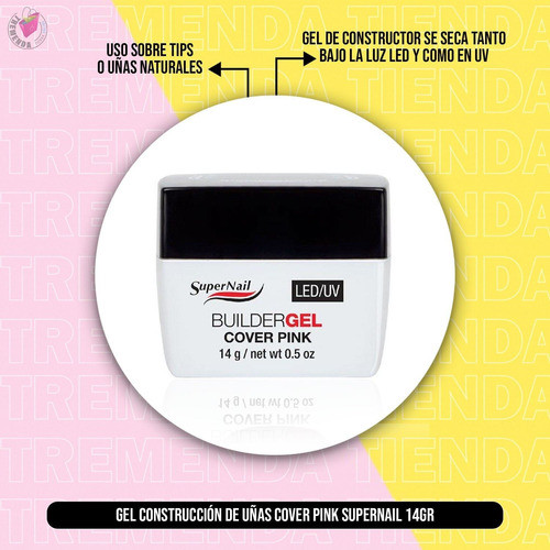 Gel Construcción De Uñas Pink Supernail 14gr 1