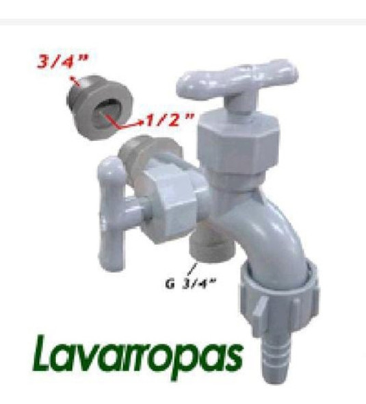 Canilla Lavarropas Doble Abs Pico Manga 2211   Mozart 1