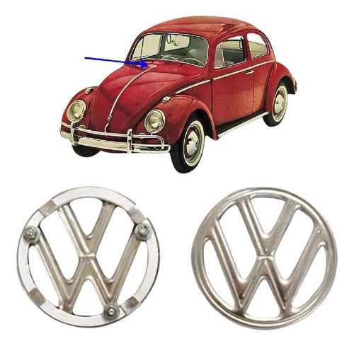 Emblema Simbolo Vw Volkswagen Fusca Metal Aluminio Capo 0