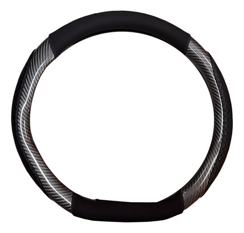 Cubre Volante Base Plana Cuerina Negro Con Gris Carbono 38cm 0