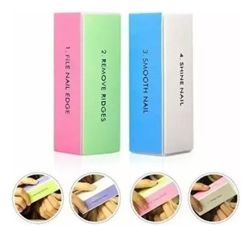 Lima Block Buffer Indicador 4 Pasos Para Uñas X10u 1