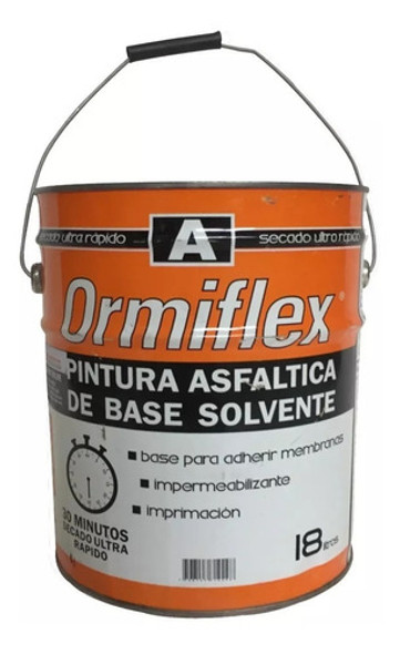 Pintura Asfaltica Ormiflex  A / Secado Ultra Rapido X 18 Lts 1