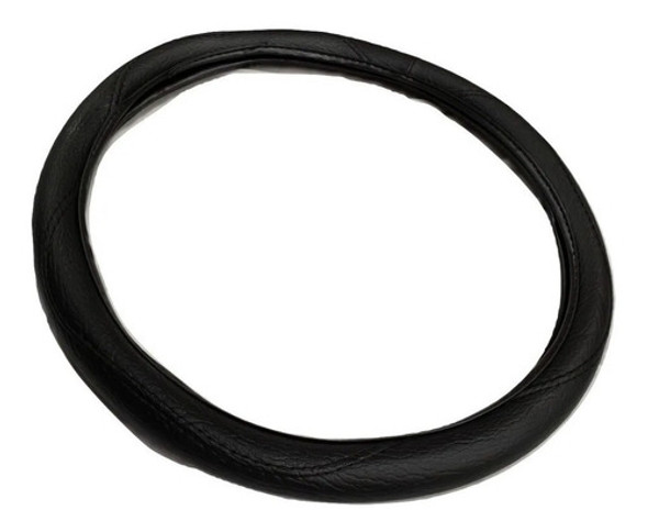 Cubre Volante Cuero Negro Con Costuras 45 Cm 1