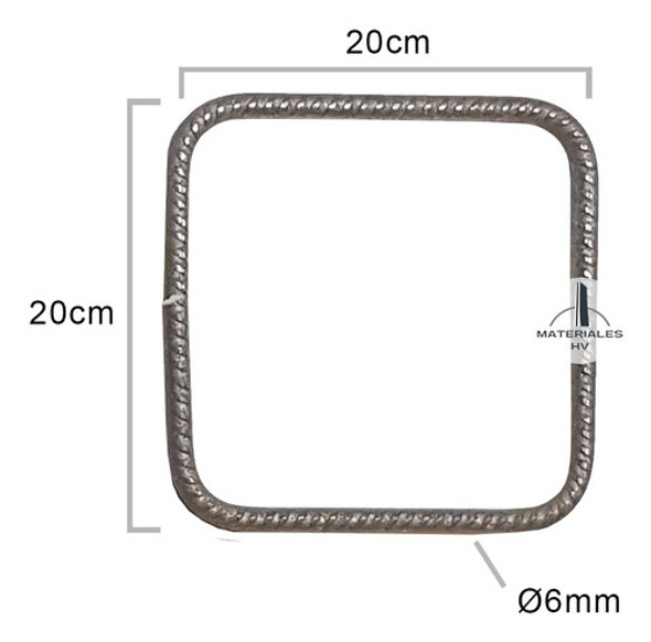 Estribos De Construcción - Hierro 6mm 20x20 X 50u 1