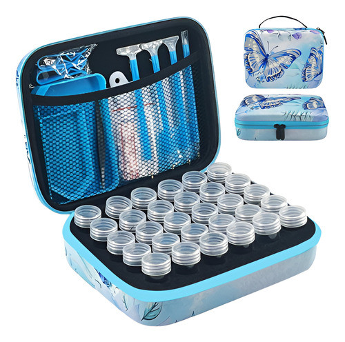 Estuche Y 30 Frascos Para Pintura De Diamantes_azul Small 0