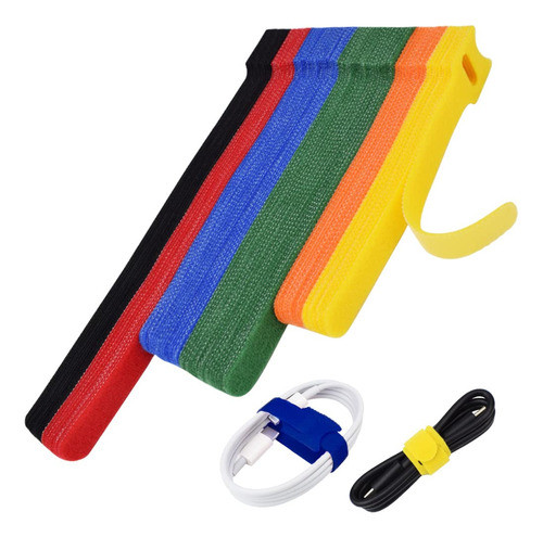 80 Bridas Reutilizables Multicolor, Bridas Para Cables, Reut 0