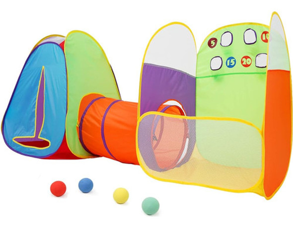 Kids Tent Fun Toss It Game Zone 3-in-1 Pop Up Tent Play Tent 0
