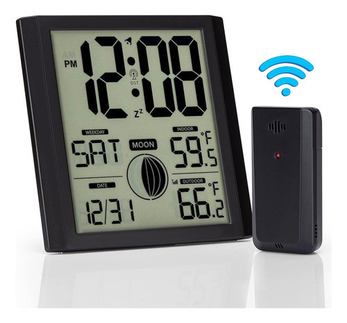 ~? Reloj De Pared: Reloj Atómico Con Temperatura Interior Al 1