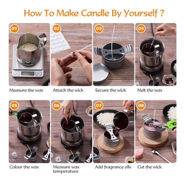 Kit De Fabricação Velas Diy Parafina Para Velas Artesanai 1 Kit De Fabricação Velas Diy Parafina Para Velas Artesanai 1