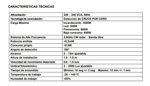 Sensor De Movimiento P/ Caja Rectangular Huayra Rh-l02 1
