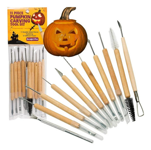 Kit Para Tallar Calabazas (juego De 21 Herramientas) Con 11 0 Kit Para Tallar Calabazas (juego De 21 Herramientas) Con 11 0