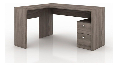 Mesa Canto P/escritório Me4129 C/ 2 Gavetas Carvalho - Tecn 0