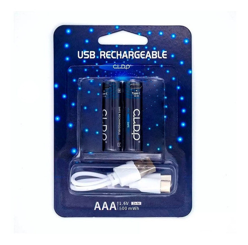 Blister 2 Pila Bateria Aaa Recargables Usb 1200 Cargas Cldp 0