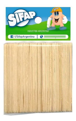 Palito Helado Marquetería Jumbo Sifap Madera Natural X 30 U 0