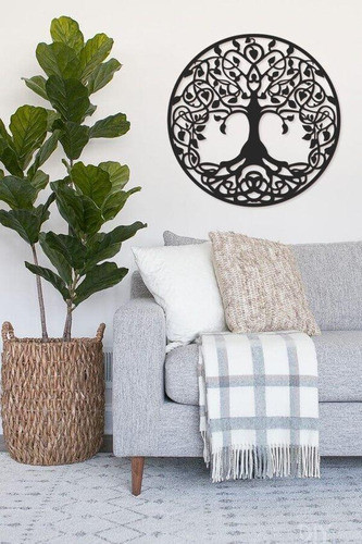 Mandala Árvore Da Vida 60x60cm Em Madeira Mdf Aplique Parede 1