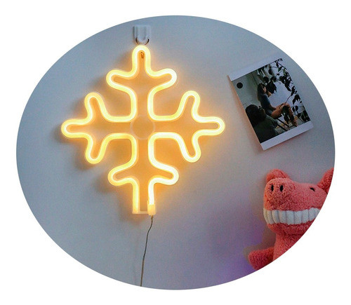 Cartel Neón Hielo Copo De Nieve Invierno Pilas Usb Luz A26 0