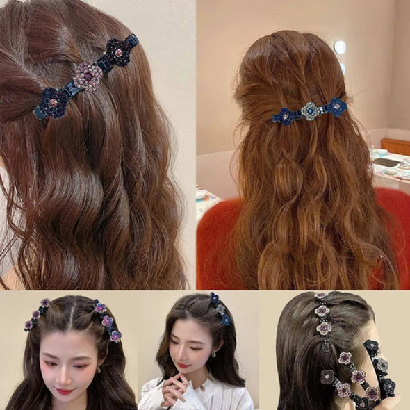 8 Clipes De Cabelo Trançados De Pedra De Cristal Cintilante 1