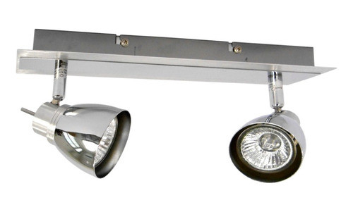 Spot Dicroico De 2 Luces, Aluminio Y Cromo - Ai1568 0