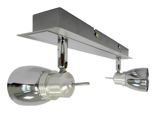 Spot Dicroico De 2 Luces, Aluminio Y Cromo - Ai1568 1