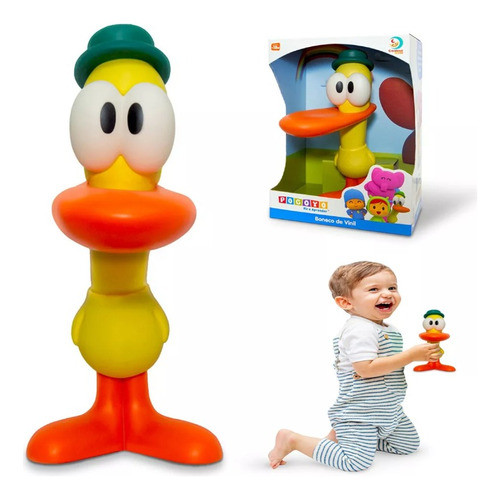 Boneco Infantil Pocoyo Pato 28cm Grande Vinil Articulado 0