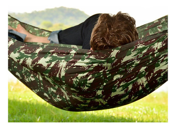Rede De Dormir E Descanso Camping Camuflada Exercito 1