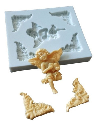 Molde De Silicone Anjo Coração Arabescos Religião 0