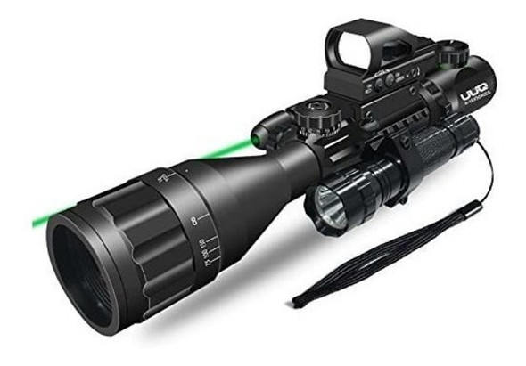 Mira Para Rifle Uuq C4-12x50 Ar15, Doble Iluminación, Retícu 0
