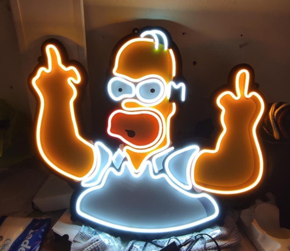Cartel Homero Simpson En Neón Led/ Deco/ Figuras/ Original 1