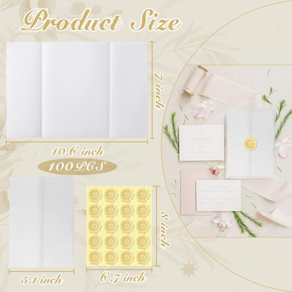 Sobres Transparentes Para Invitaciones 5x7 Cm, Pack De 100 1