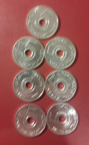 Fichas 7 Extranjeras Transporte Aluminio Token, Ne096 0