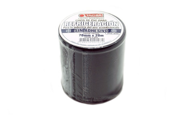 Cinta Tacsa Negra Sin Adhesivo 20m X 70mm Para Refrigeración 0