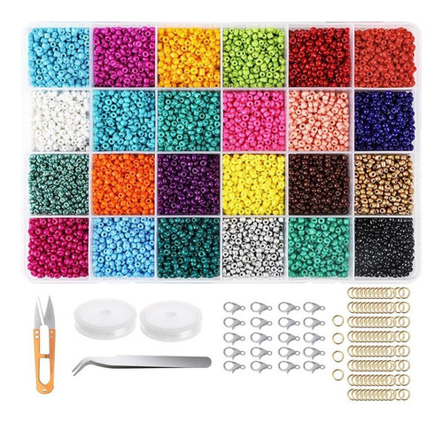 Kit De Artesanato De Miçangas 10000 Peças 3mm 24 Cores-2 0
