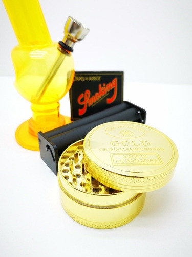 Bong De Mano Picador Gold Oro Máquina Papel Kit Combo New 0