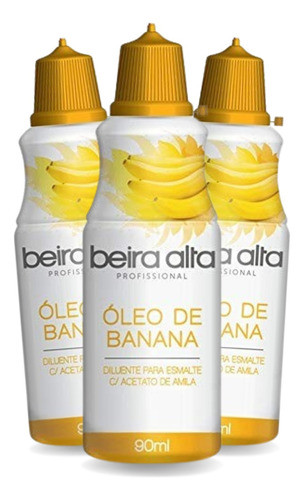 Kit 3 Óleo De Banana Beira Alta Diluente Para Esmalte 90ml 0