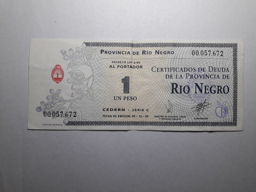 Bono Provincia Rio Negro Serie C 1