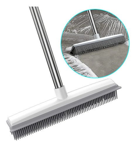 Escoba De Silicona 2 En 1 Con Largo Ajustable Brush Clean 0
