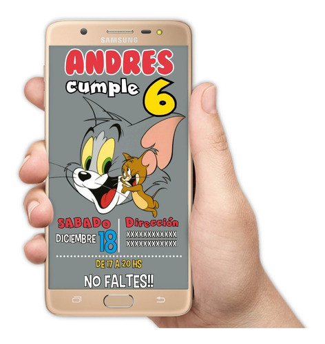 Invitaciones Digitales Personalizadas Tom Y Jerry 0