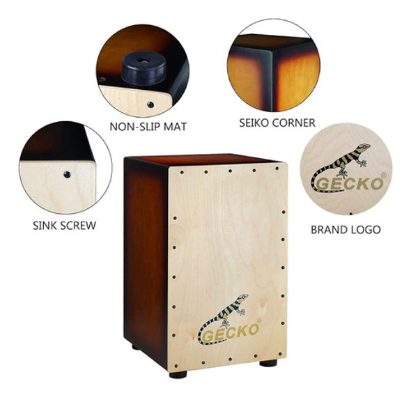 Gecko Cajon Box Drum-wooden Percussion Box Instrumento Music 1