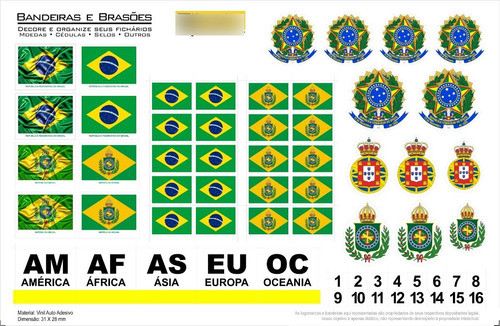 Etiquetas Adesivas Bandeiras E Brasões Para Fichários 1