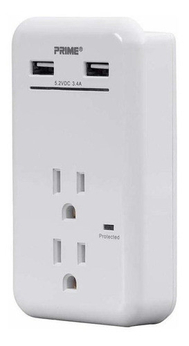 2 outlet Llave De Pared Con 2 puertos De Carga Usb 3.4 a, 0