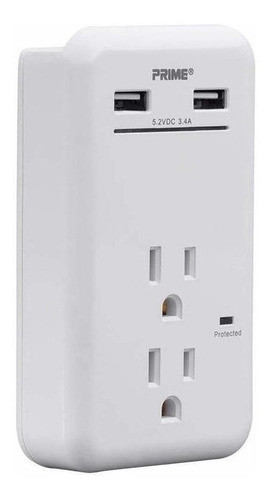 2 outlet Llave De Pared Con 2 puertos De Carga Usb 3.4 a, 1