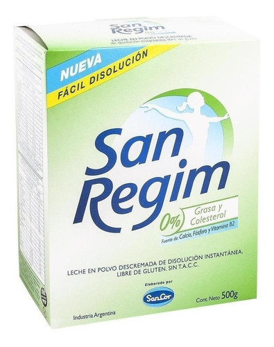 Leche En Polvo Descremada San Regim 6 Cajas  De 500g 0