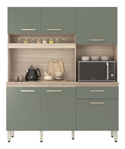Mueble De Cocina Kit Completo 6 Puertas 1 Cajon Amoblamiento 1