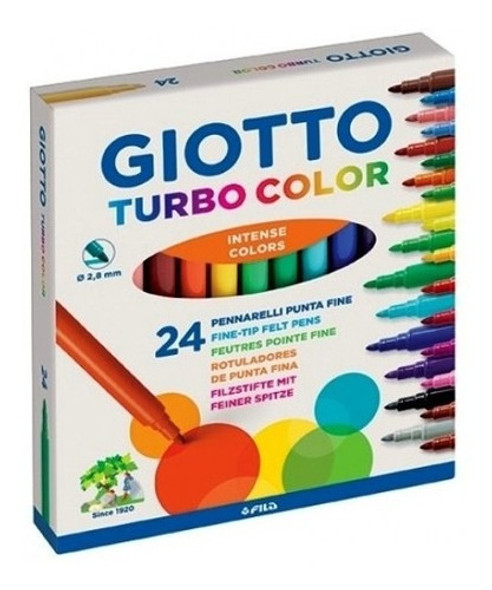 Marcadores De Colores Finos | 24 Colores | Giotto | Turbo Co 0