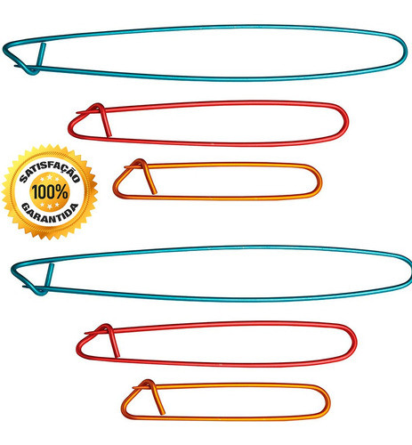 Alfinetes Tipo Segurança Croché Trico Lã - 06 Peças 0