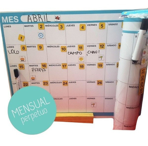 Calendario Mensual Imantado Extra Grande Vida Cotidiana 0