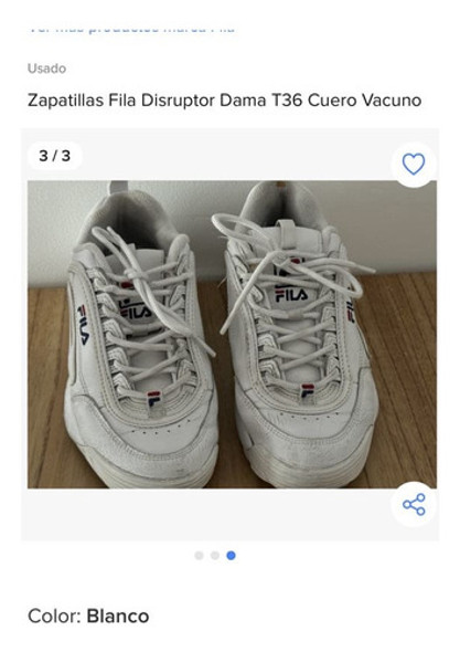 Zapatillas Fila Disruptor Cuero Dama 36 1