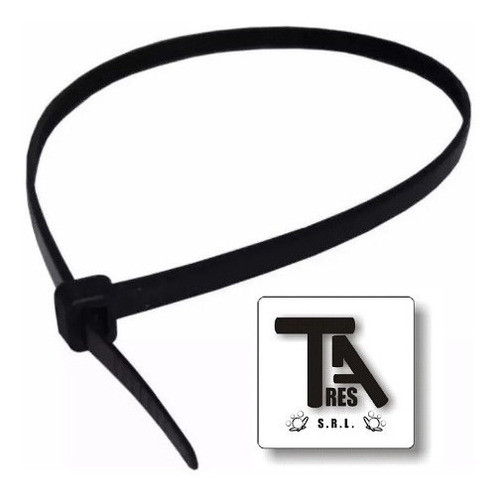 Precinto Collarín Plástico Negro 3.0 X 250mm 1000pza Tresa 1