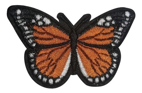 Aplique Termoadhesivo Mariposa Naranja Bordada X10u. Parche 0