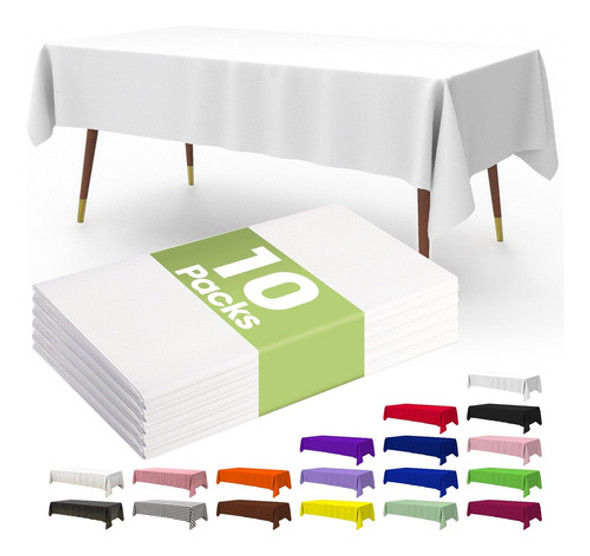 Manto De Mesa Desechable Blanco, 137x274 Cm, Pack De 10 0 Manto De Mesa Desechable Blanco, 137x274 Cm, Pack De 10 0